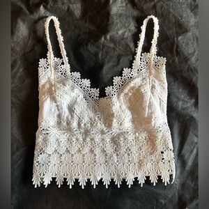 Olivaceous White Lace Camisole Top size small